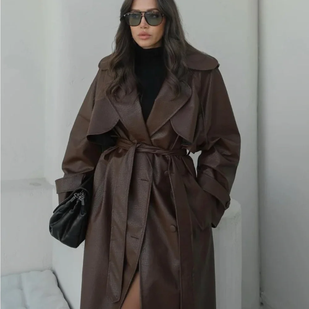 Chocolate Brown Trench Coat - Picture 13 of 16